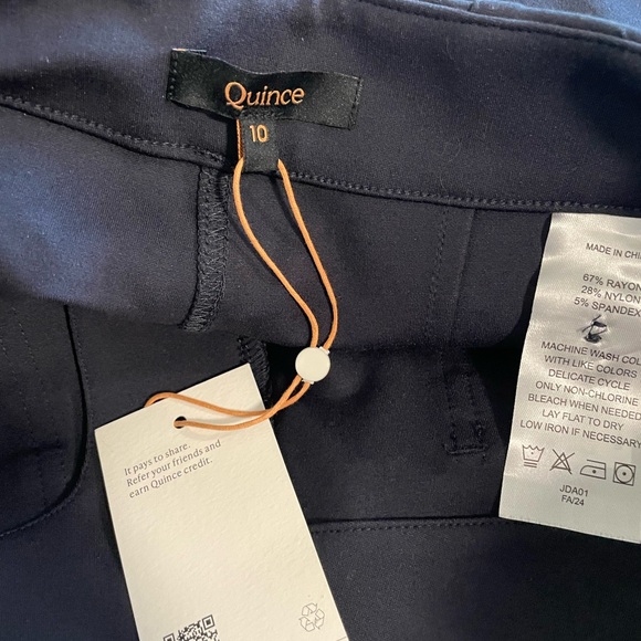 Quince NEW! Navy Wide-Leg Cropped Ultra stretch Women's Pants - Picture 8 of 8